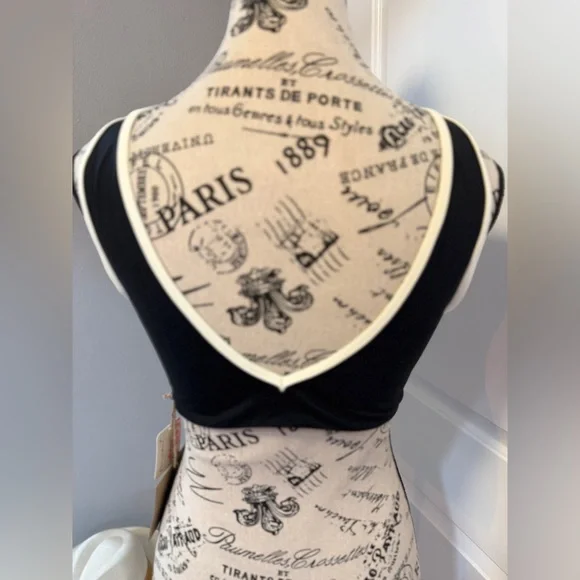 NWT FP Movement x Toast Swim “Bind V-Neck Bikini Top” in Black/Meringue - Picture 6 of 7